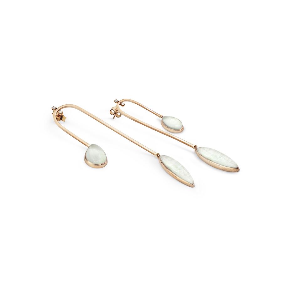 Curved 'Amo' earrings  AURUM | OR AMO CRV LAU9R AGT VD CT 0,08